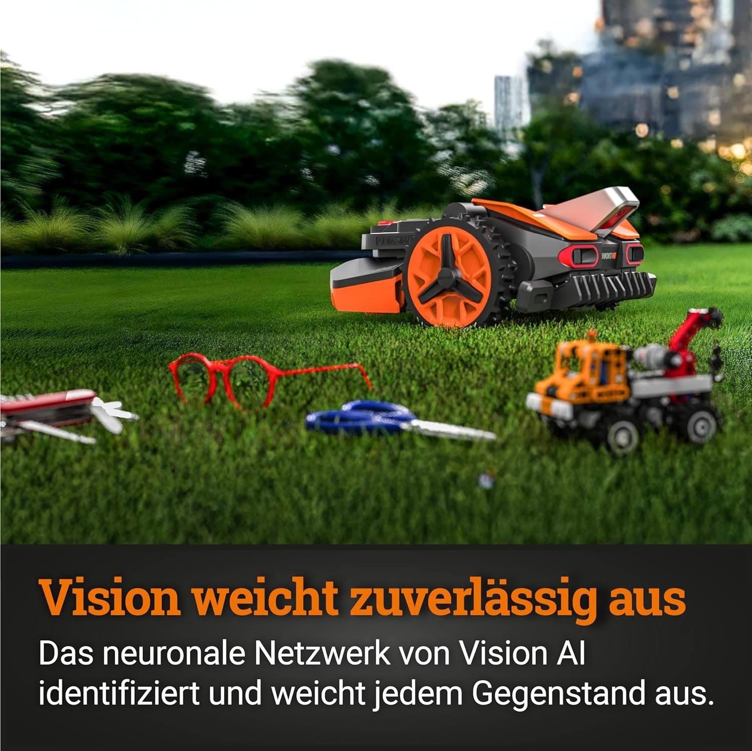 WORX Landroid Vision S250 WR202E – Mähroboter für 250m², KI-Navigation ohne Begrenzungskabel, Hindernisvermeidung, WLAN & Bluetooth - Image 3